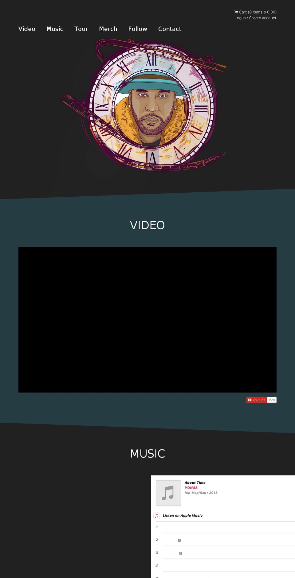 yonasmusic.net shopify website screenshot