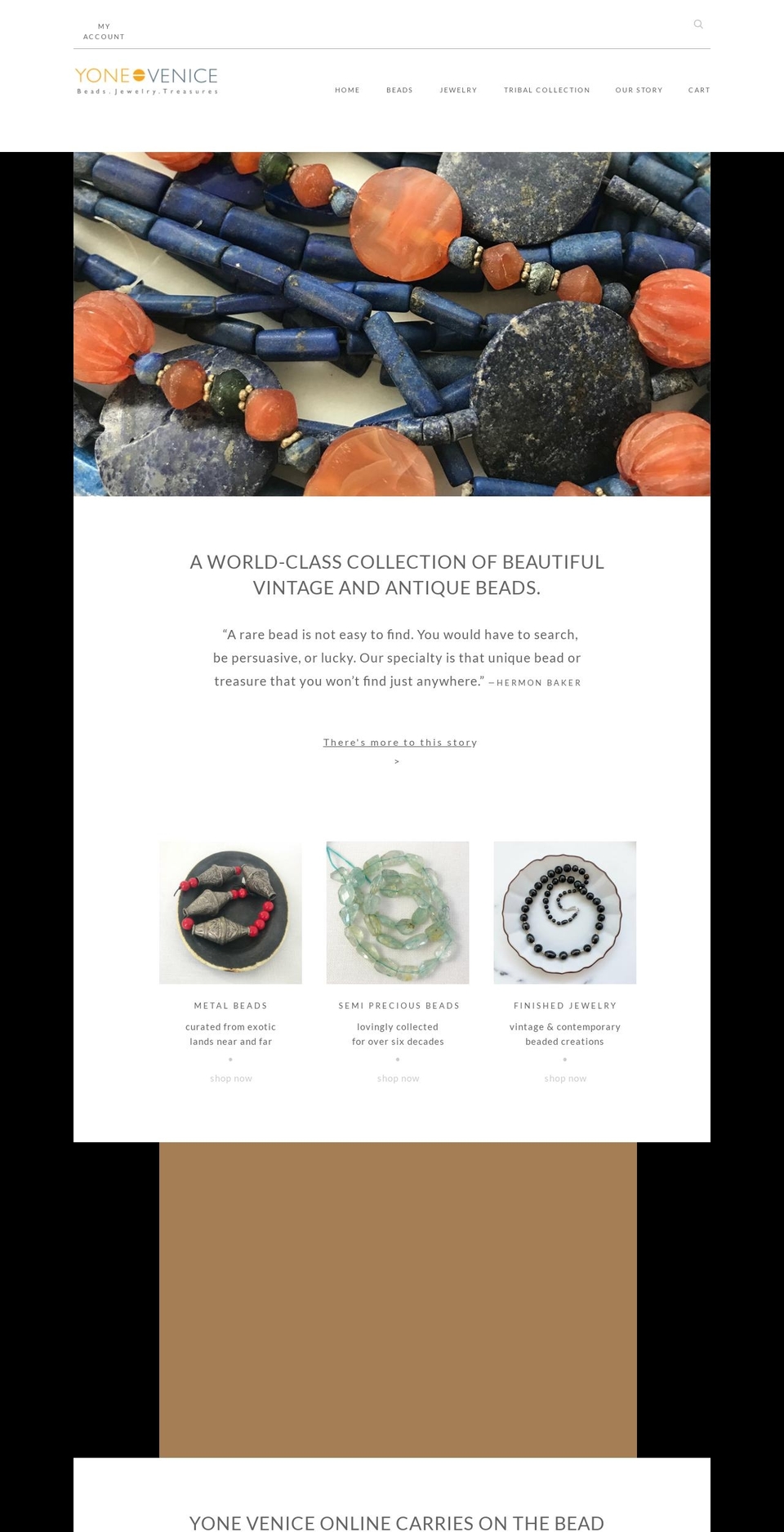 yonevenicebeads.com shopify website screenshot