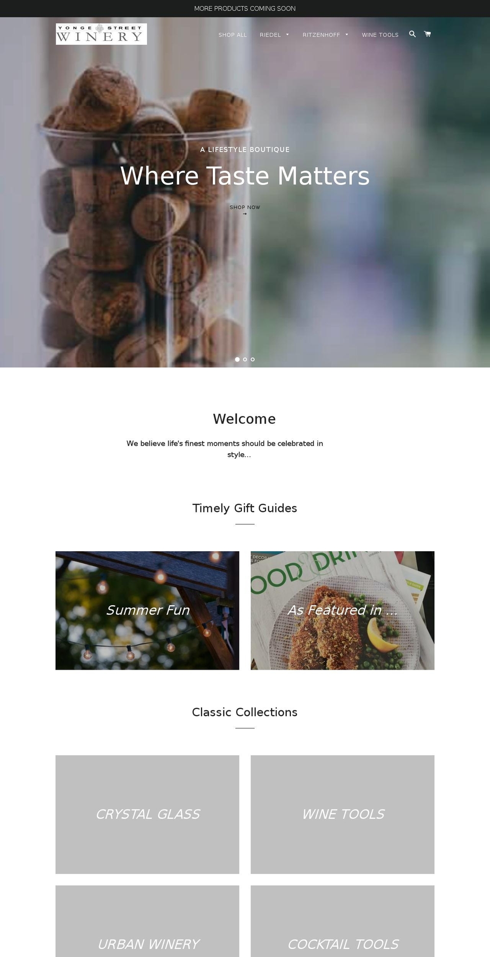 yongestwinery.ca shopify website screenshot