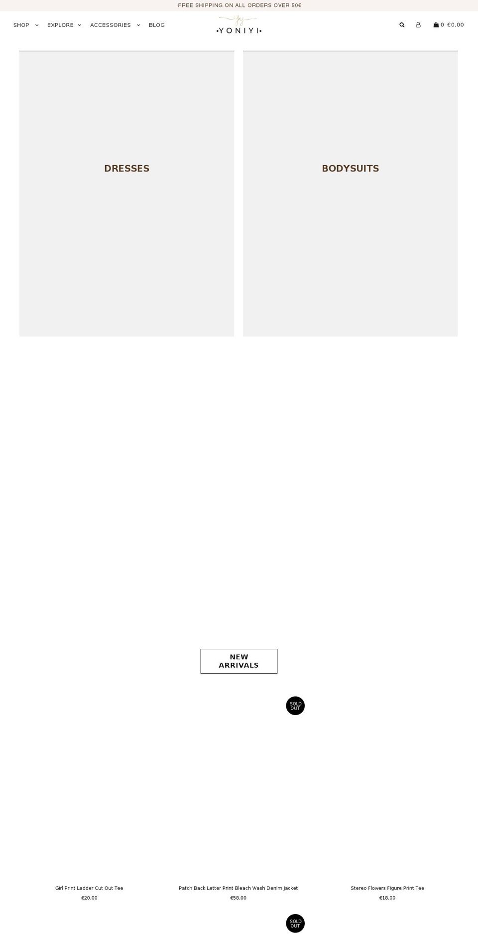 yoniyi.com — Shopify storefront screenshot