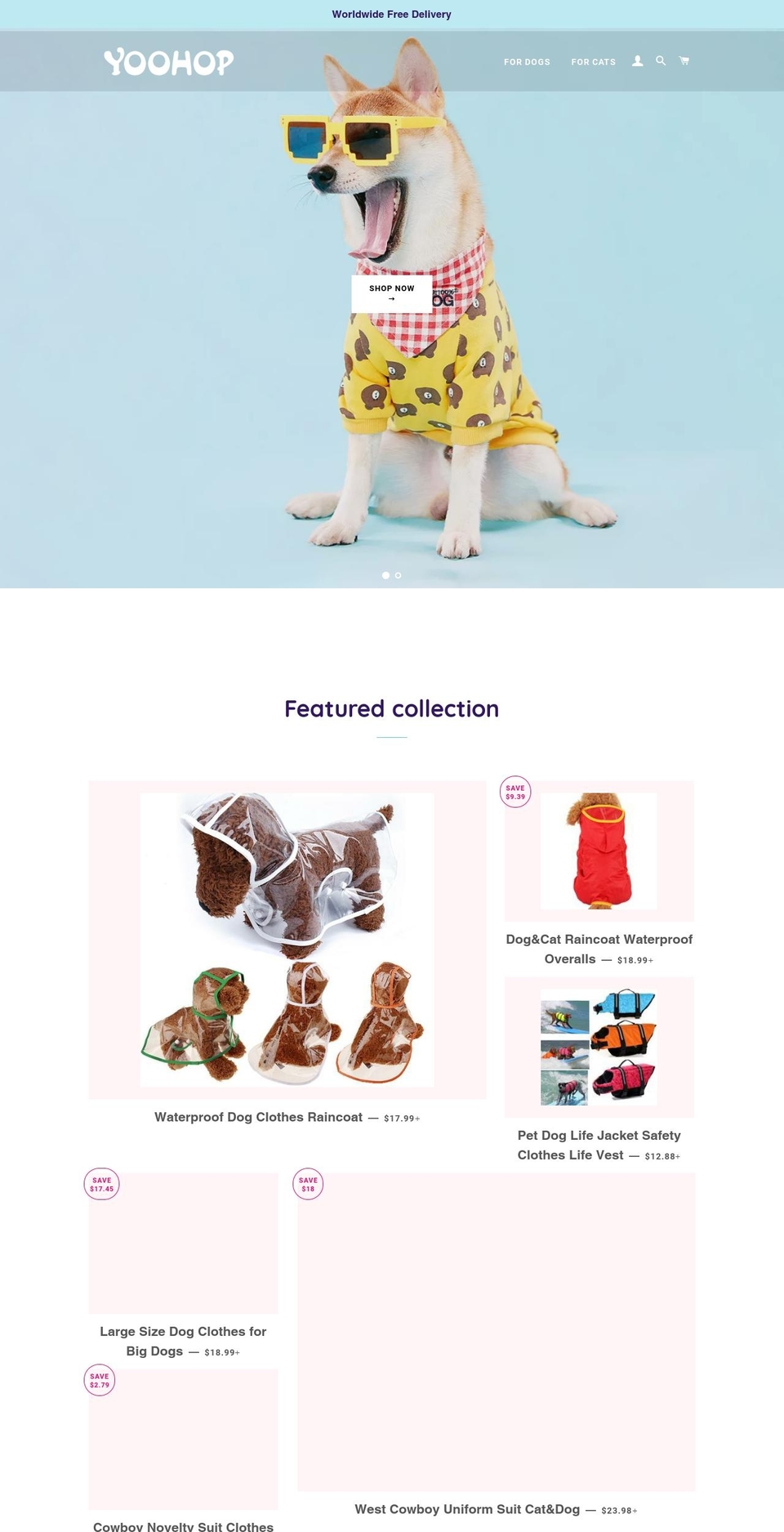 yoohop.com — Shopify storefront screenshot