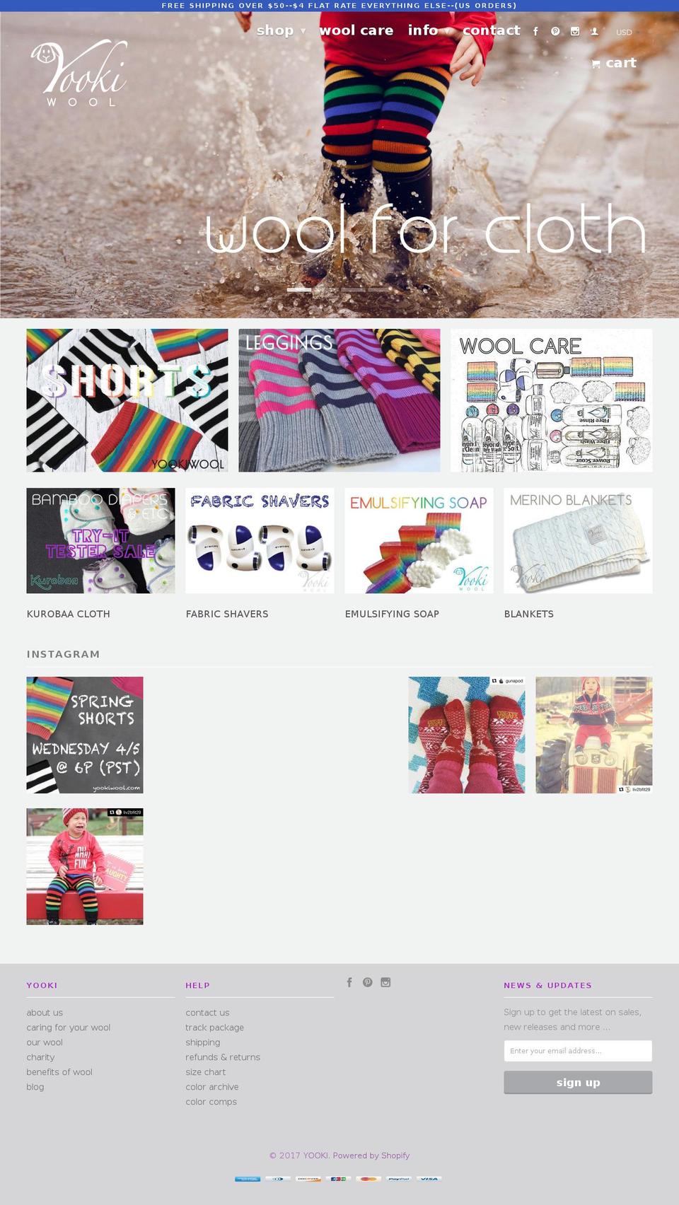 yookiwool.com shopify website screenshot