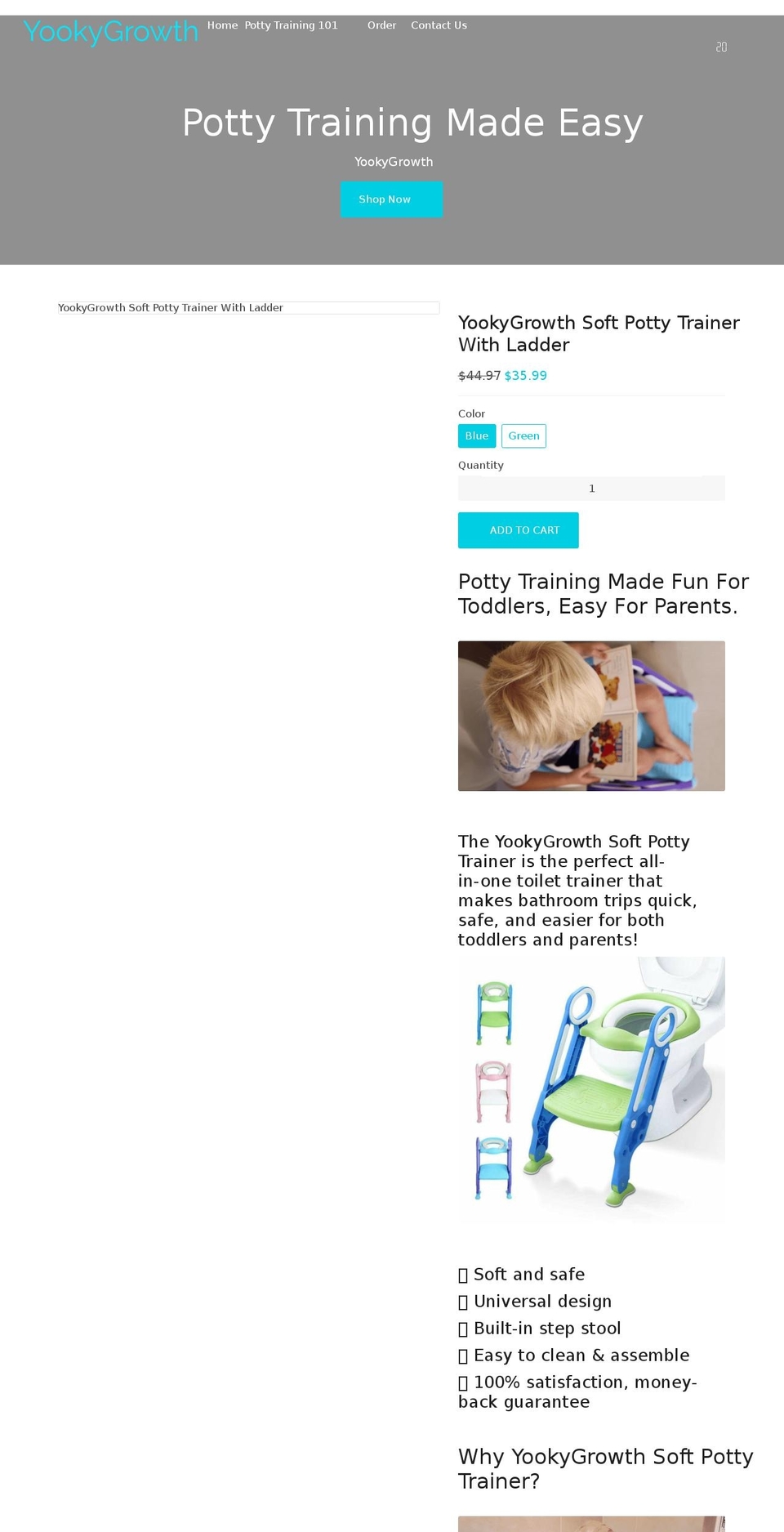 yookygrowth.com shopify website screenshot