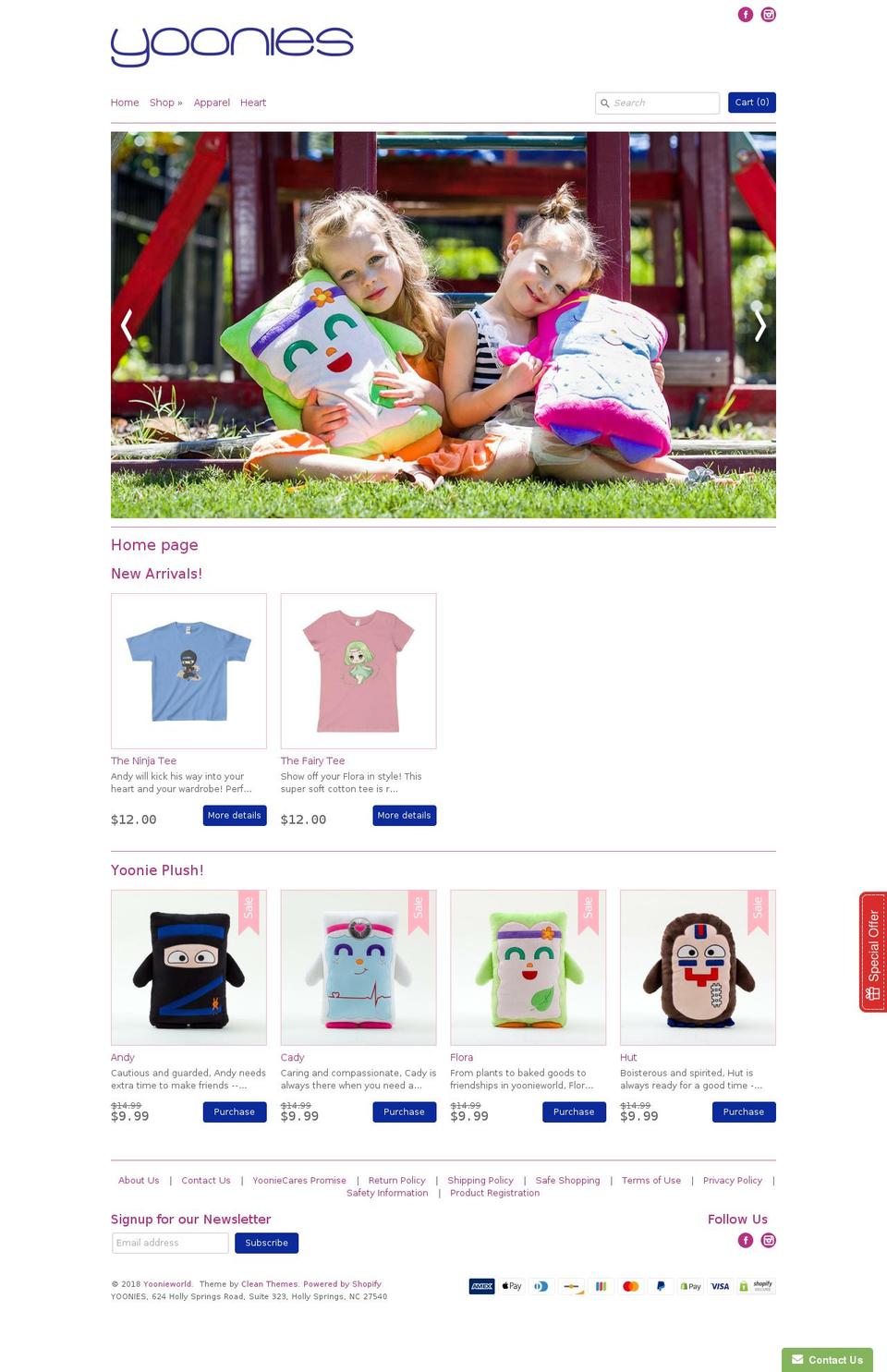 yoonieworld.com shopify website screenshot
