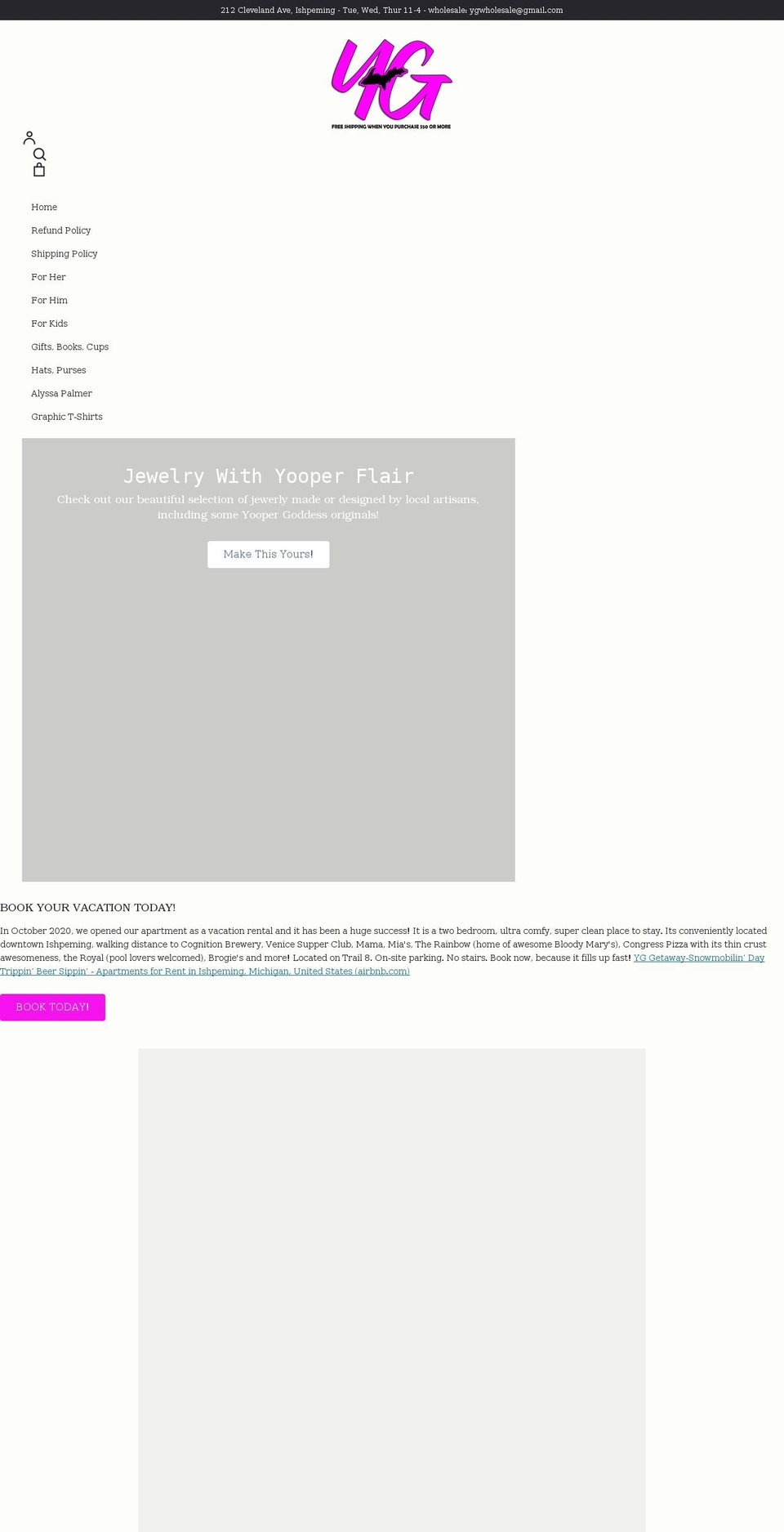 yoopergoddess.com shopify website screenshot