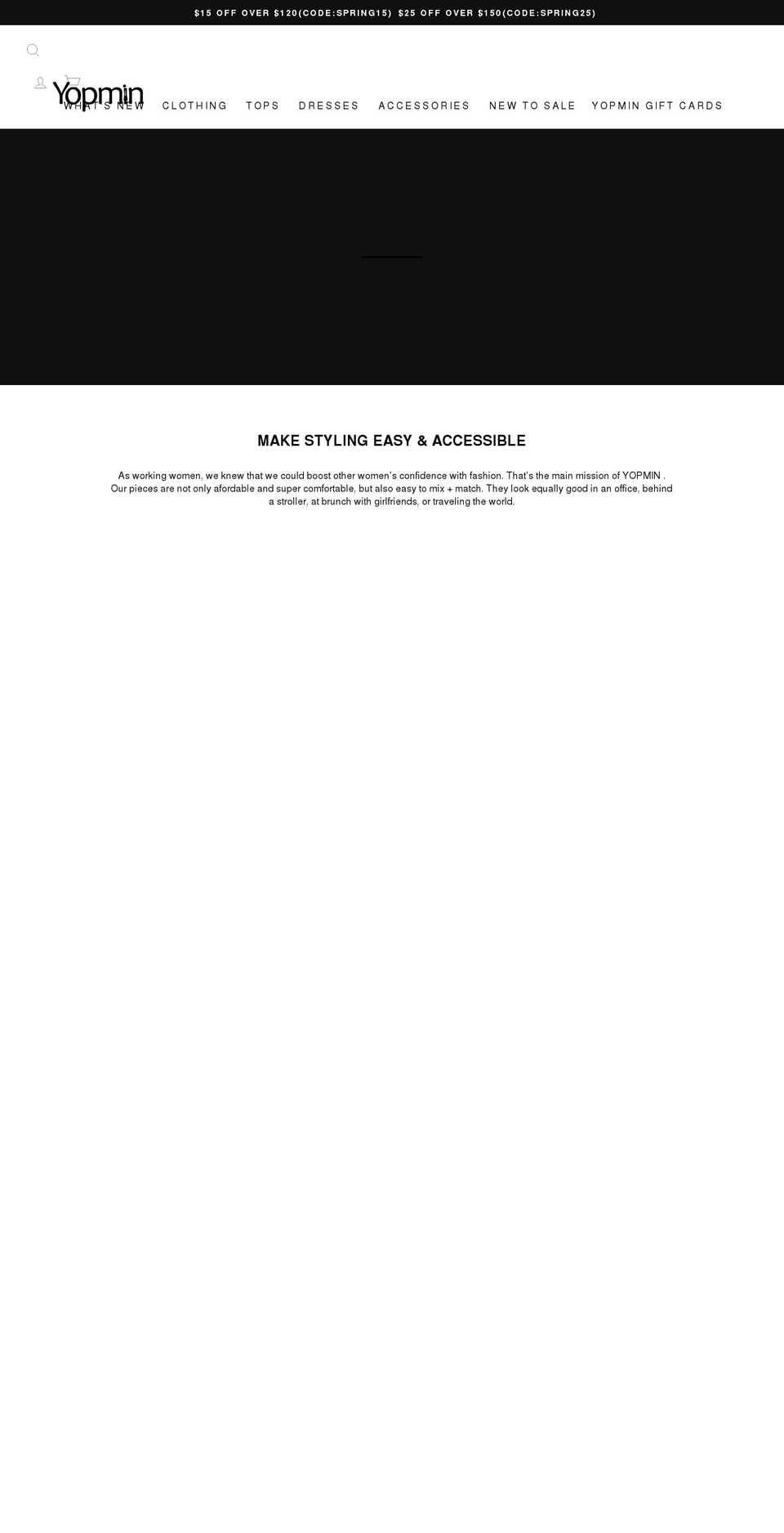 yopmin.com shopify website screenshot