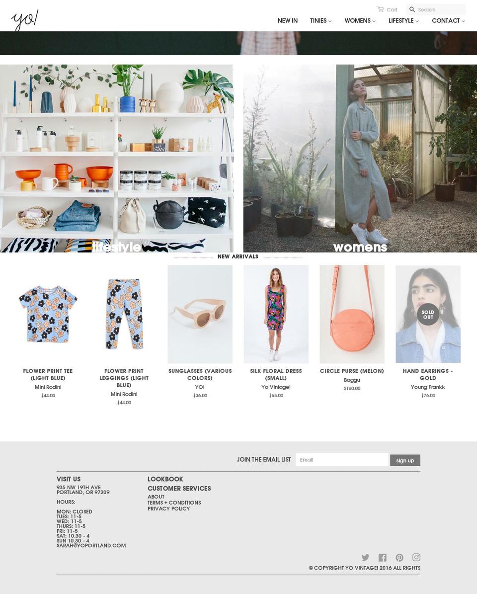 yoportland.com shopify website screenshot