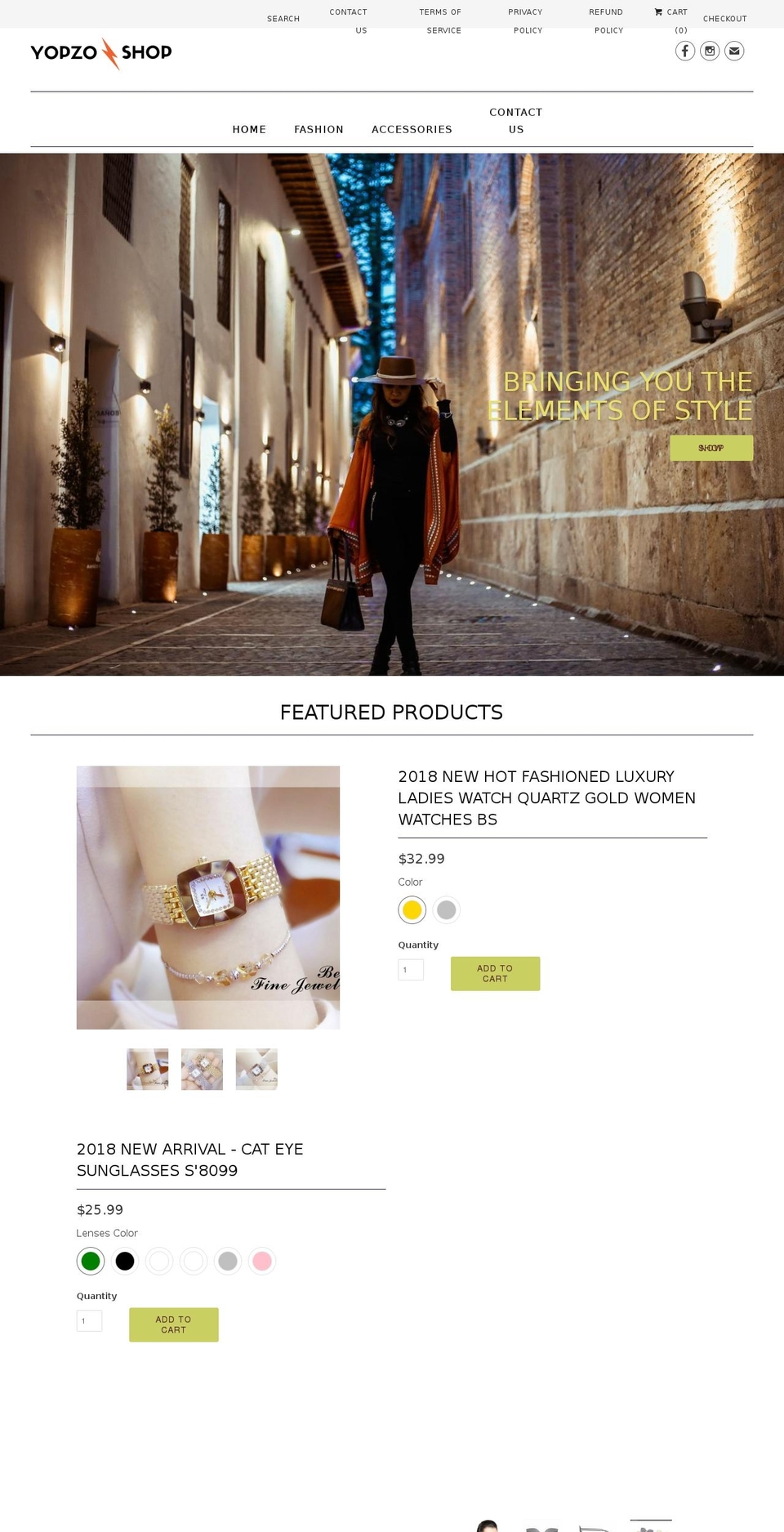 yopzo.com — Shopify storefront screenshot