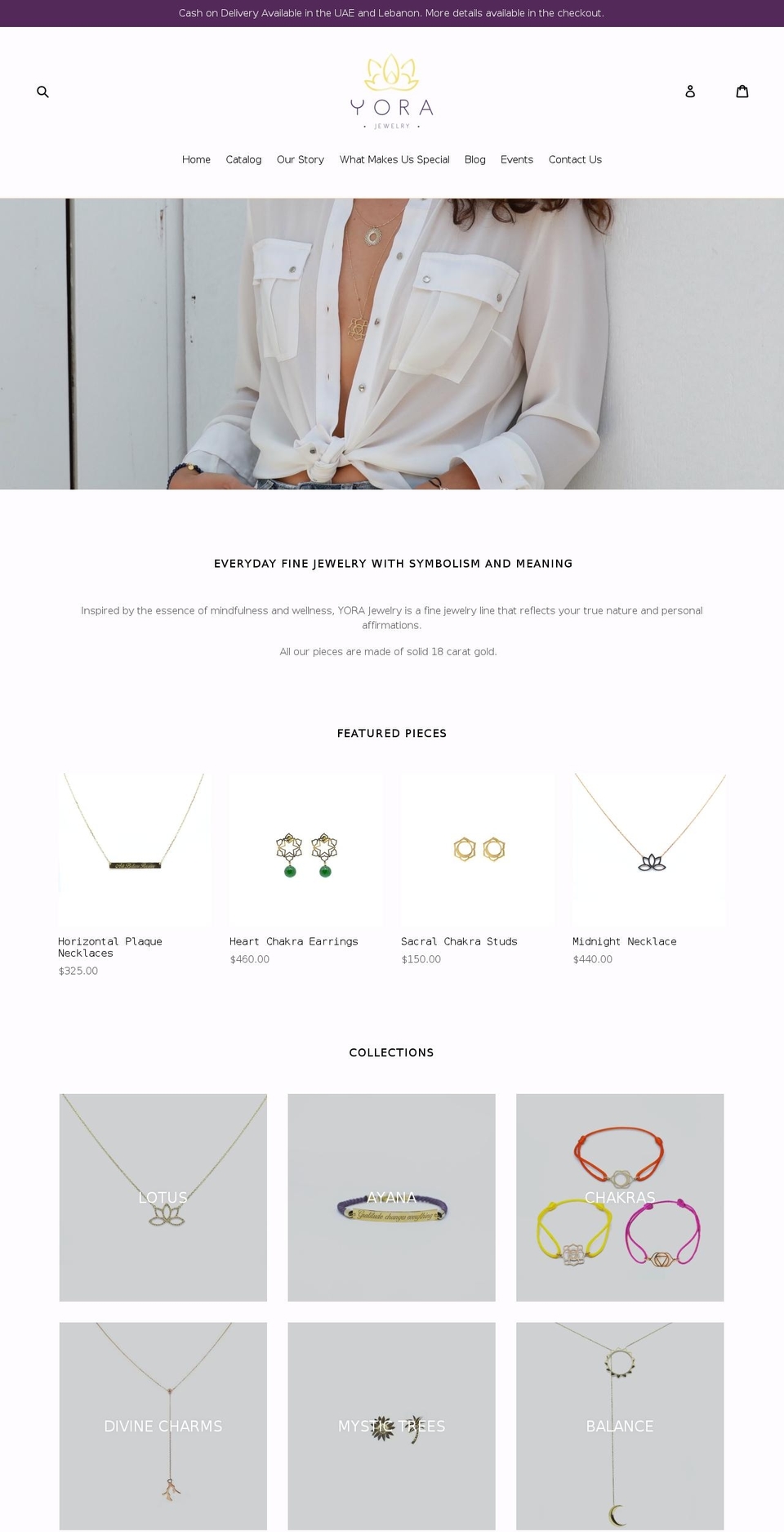yora.jewelry shopify website screenshot