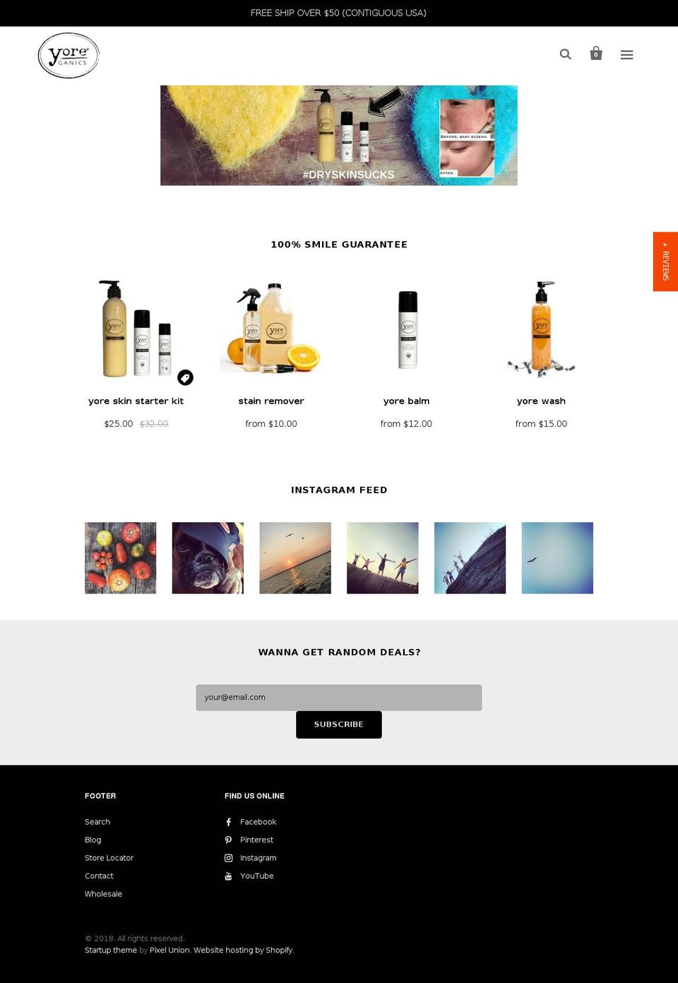 yoreganics.biz shopify website screenshot