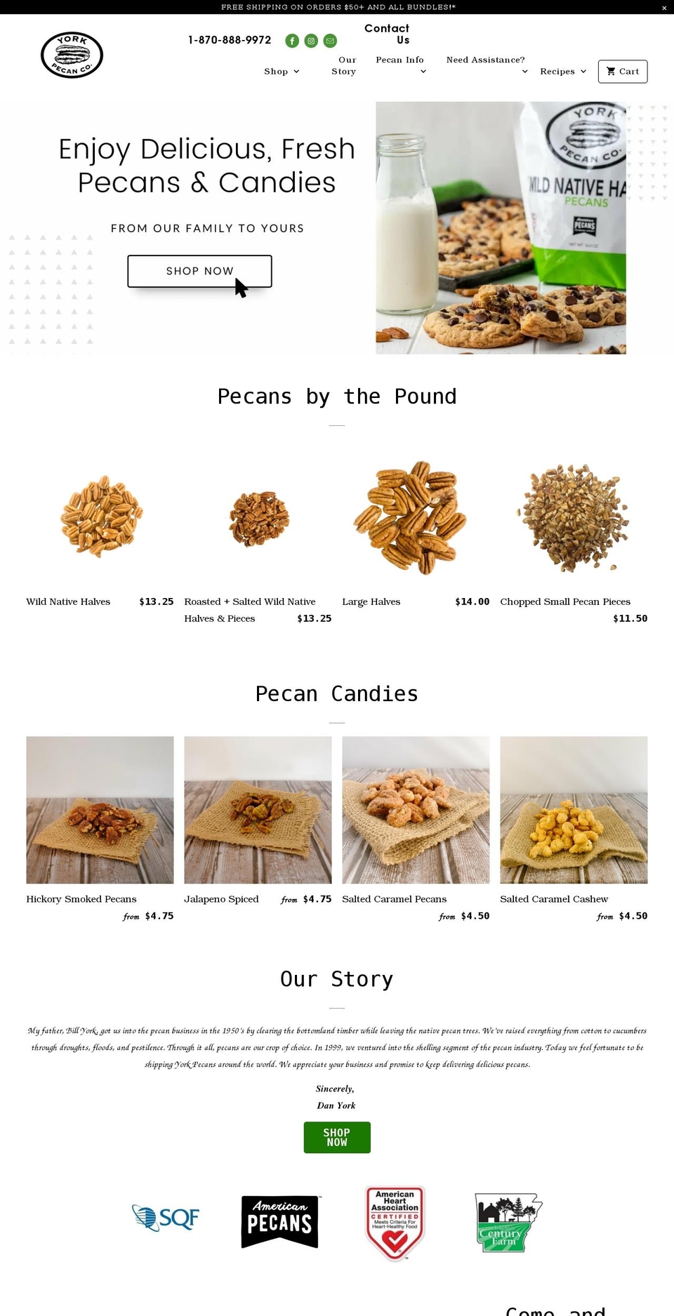 yorkpecanshop.com shopify website screenshot