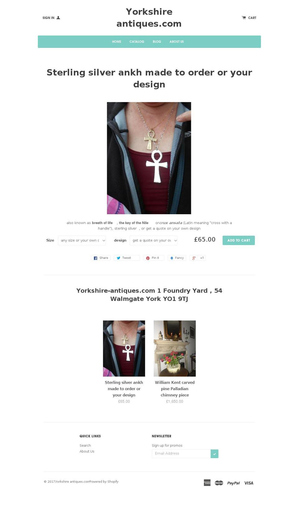 yorkshire-antiques.com shopify website screenshot