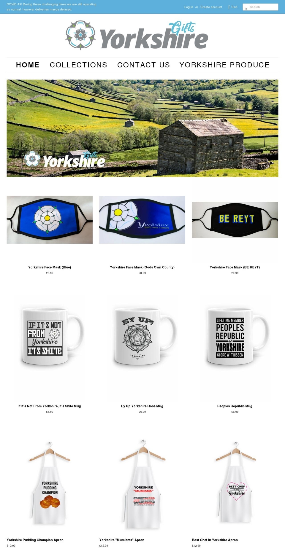 yorkshire-gifts.com shopify website screenshot