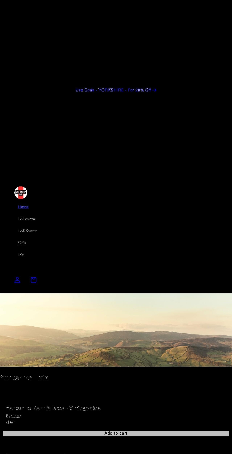 yorkshirelads.co.uk shopify website screenshot
