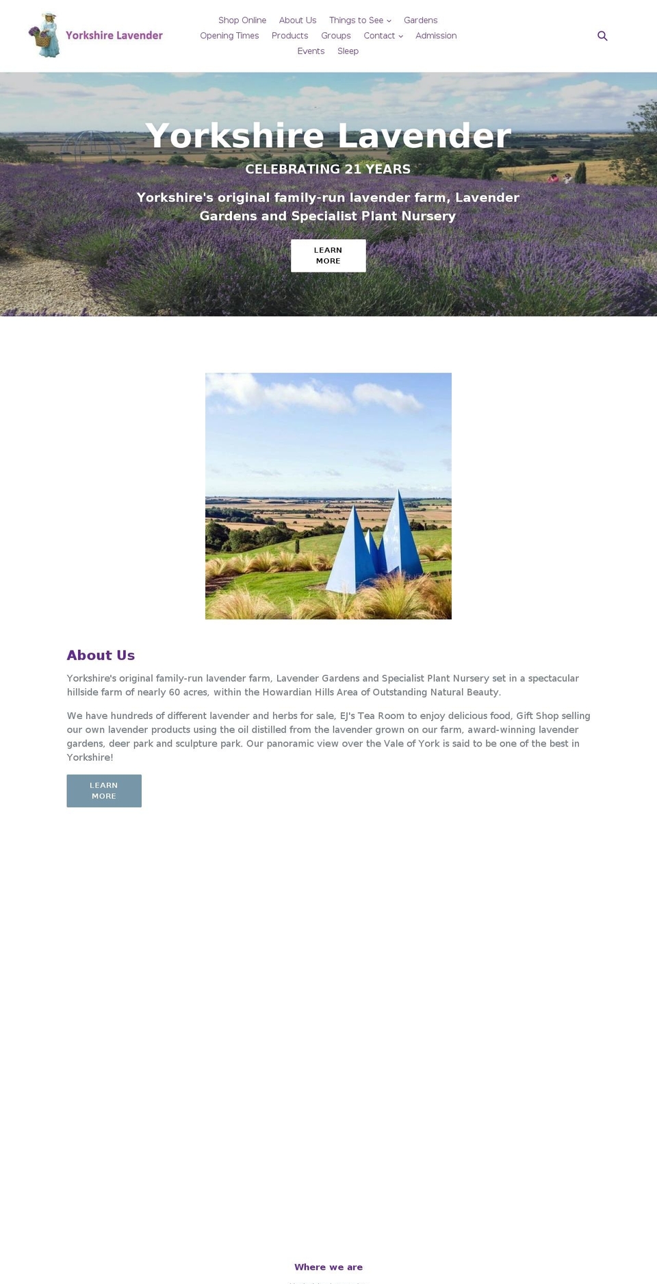 yorkshirelavender.com shopify website screenshot