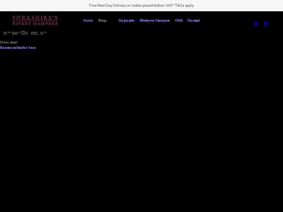 yorkshiresfinesthampers.com shopify website screenshot
