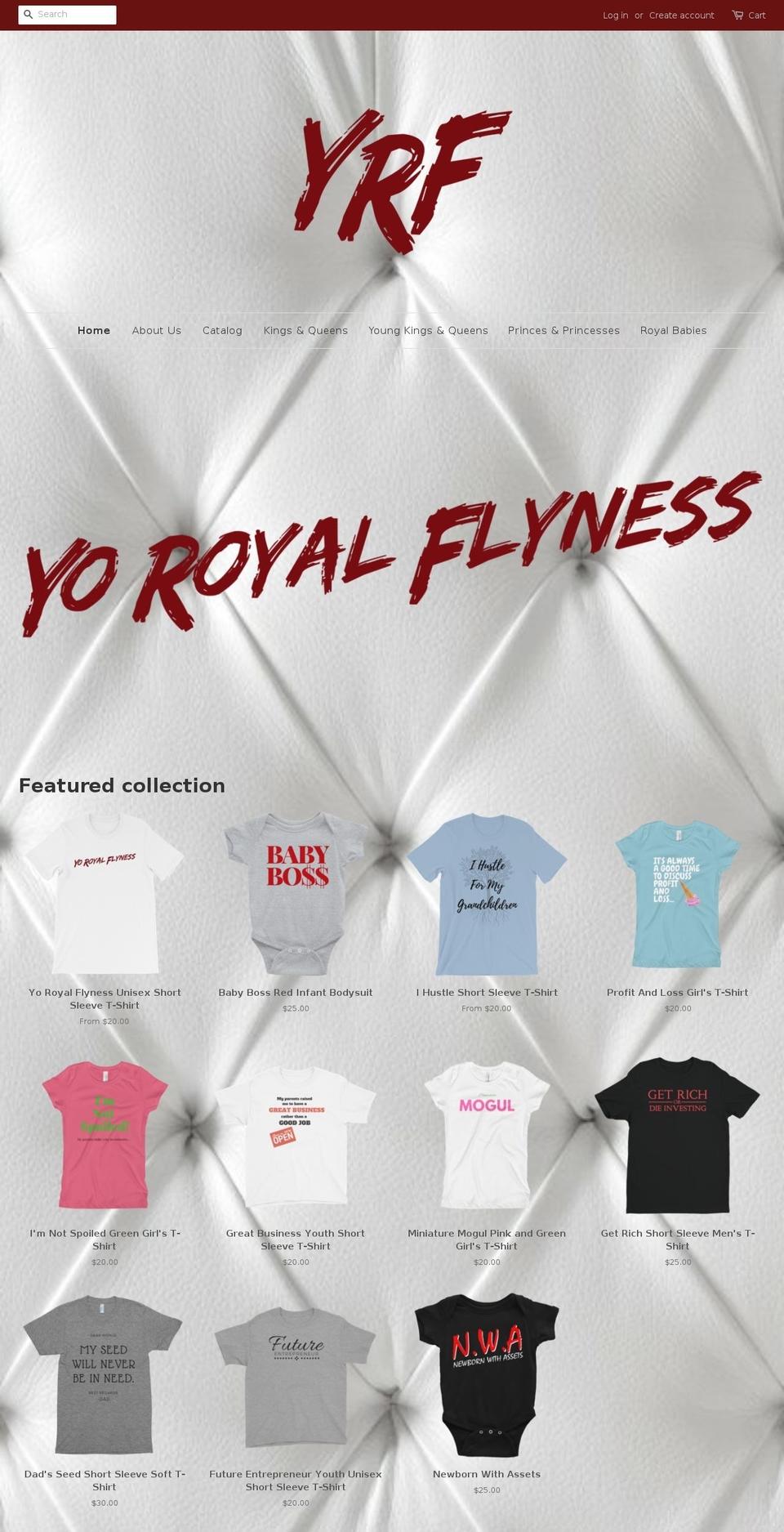 yoroyalflyness.com — Shopify storefront screenshot