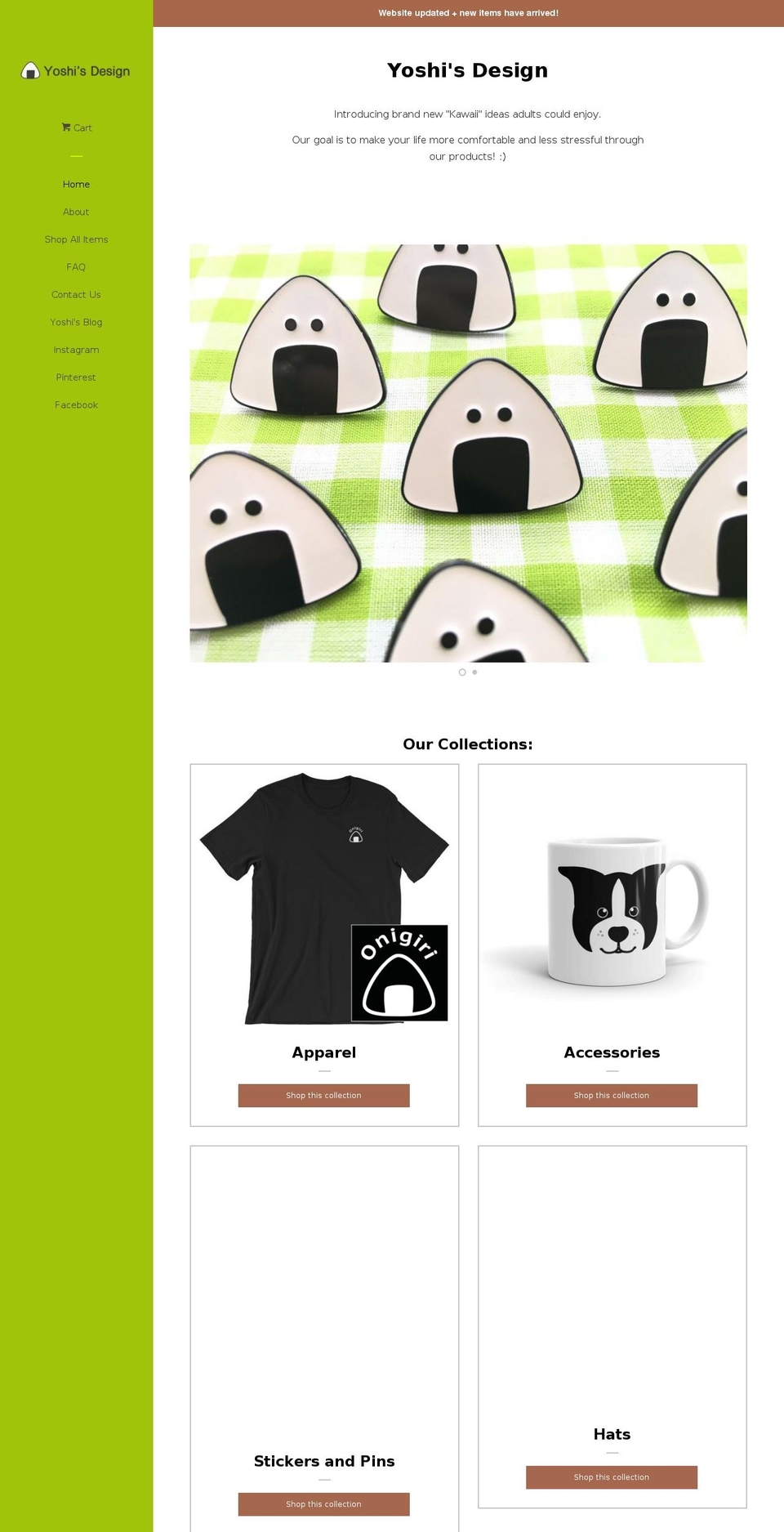 yoshisdesign.com — Shopify storefront screenshot