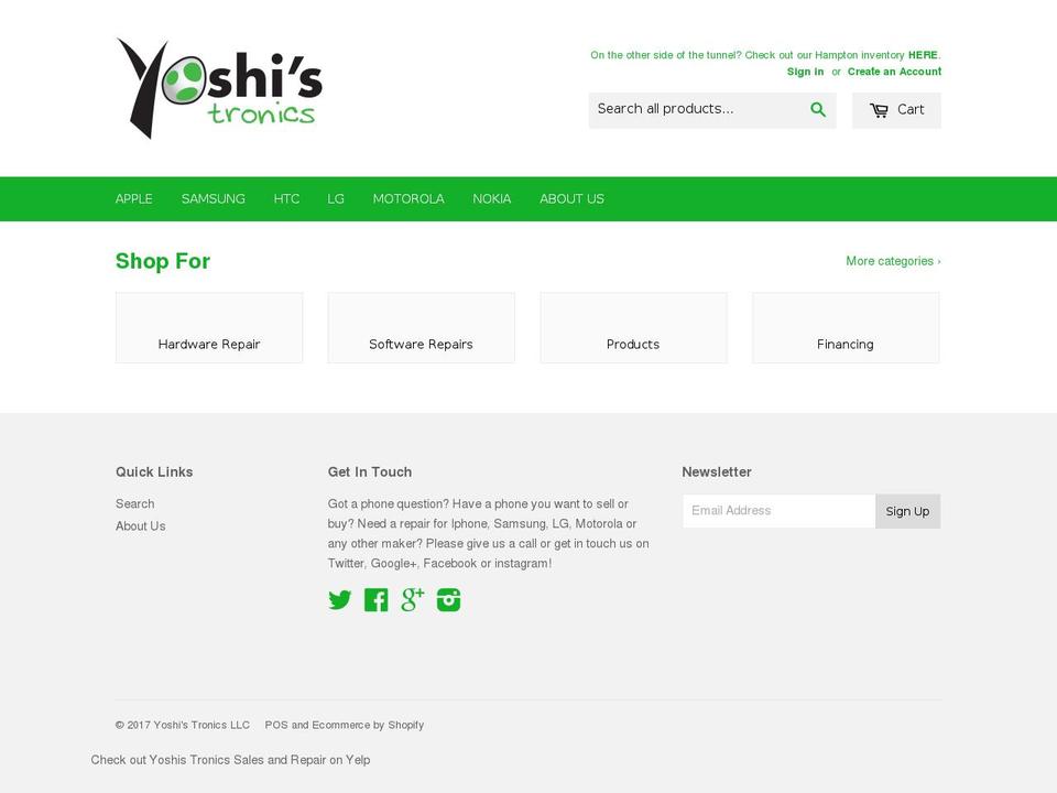 yoshistronics.com shopify website screenshot