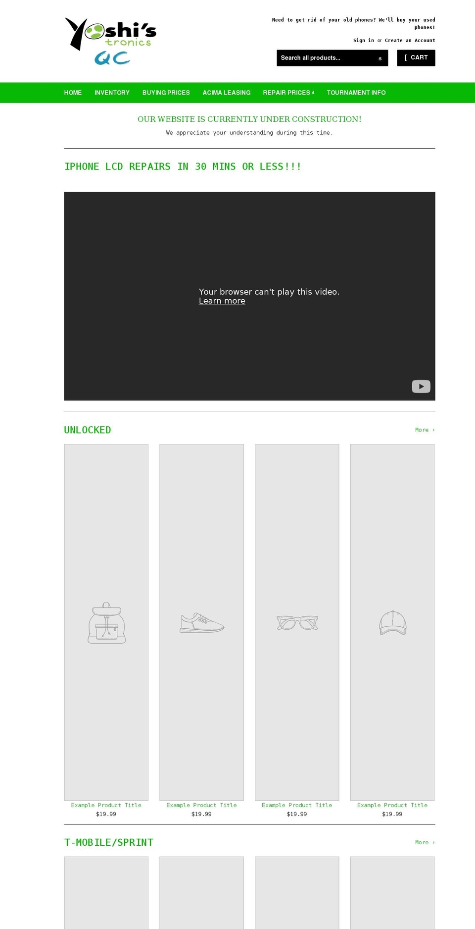 yoshistronicsqc.com shopify website screenshot