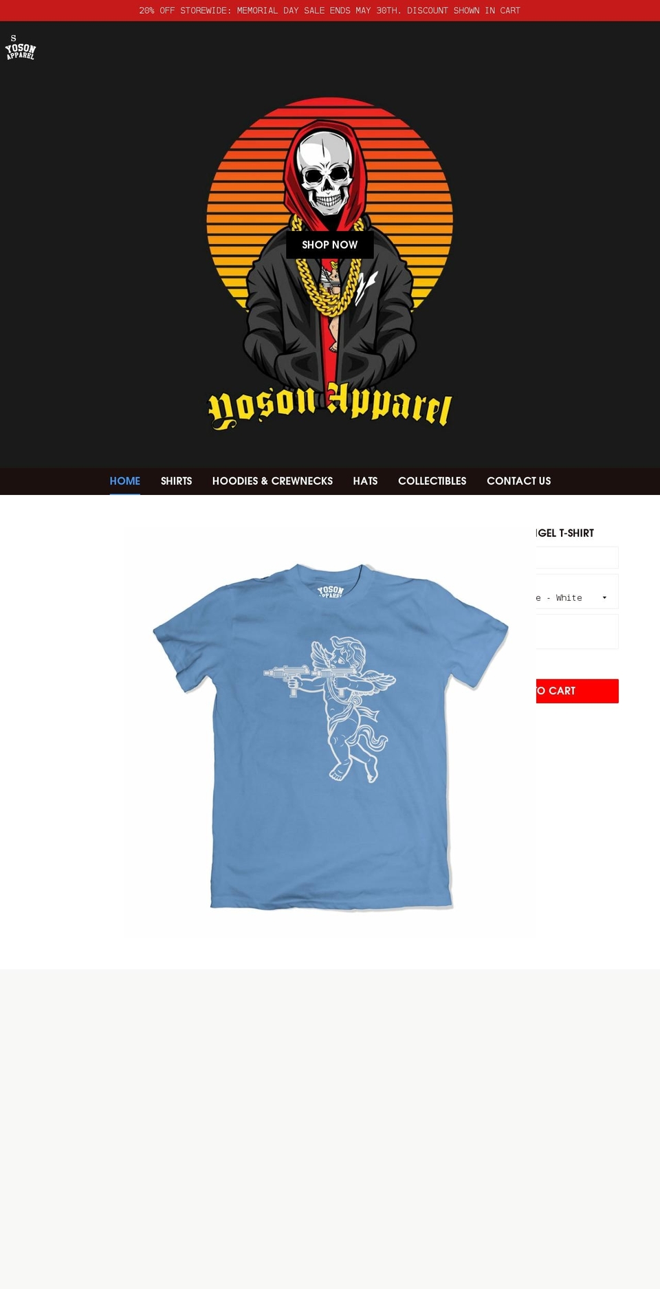 yosonapparel.com — Shopify storefront screenshot