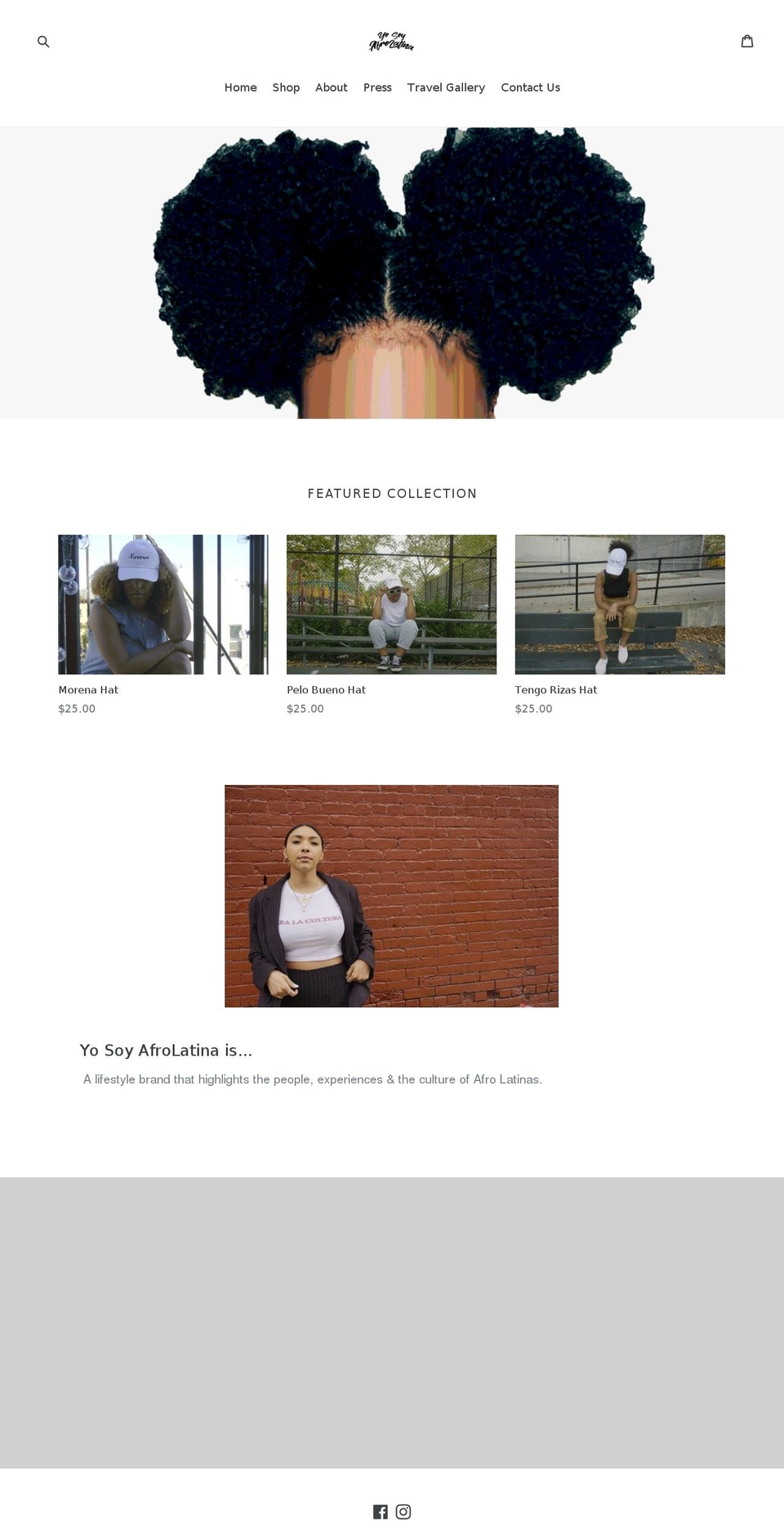 yosoyafrolatina.com — Shopify storefront screenshot