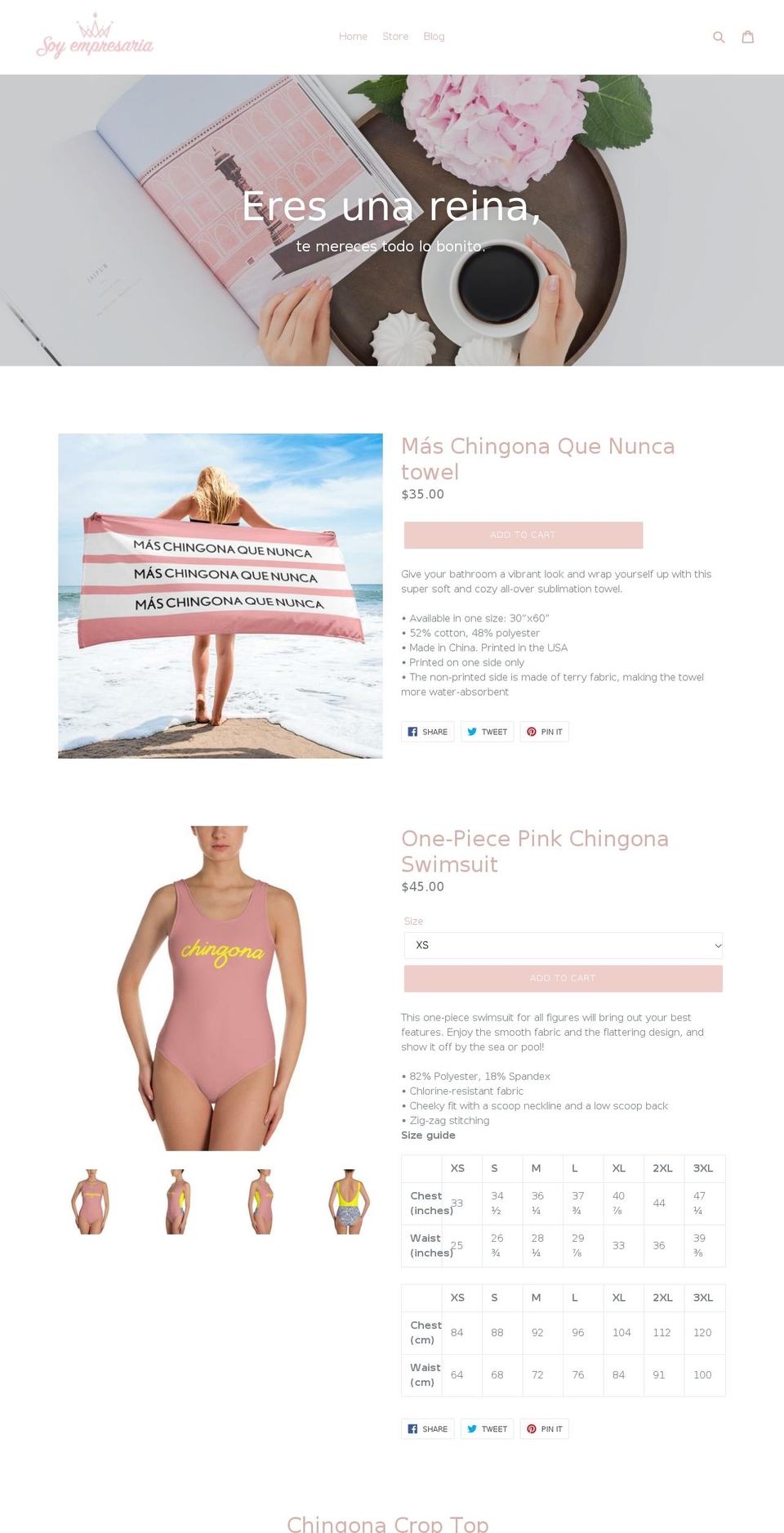 yosoyempresaria.com — Shopify storefront screenshot