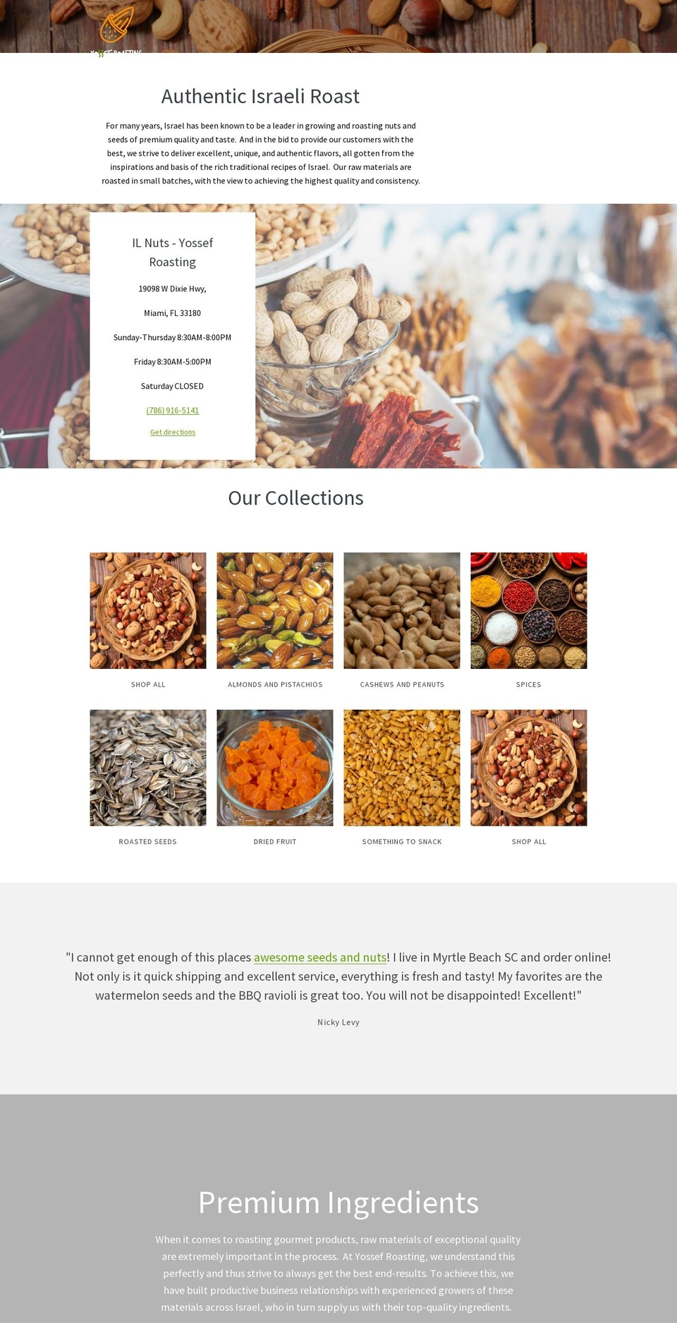 yossef-roasting.com shopify website screenshot