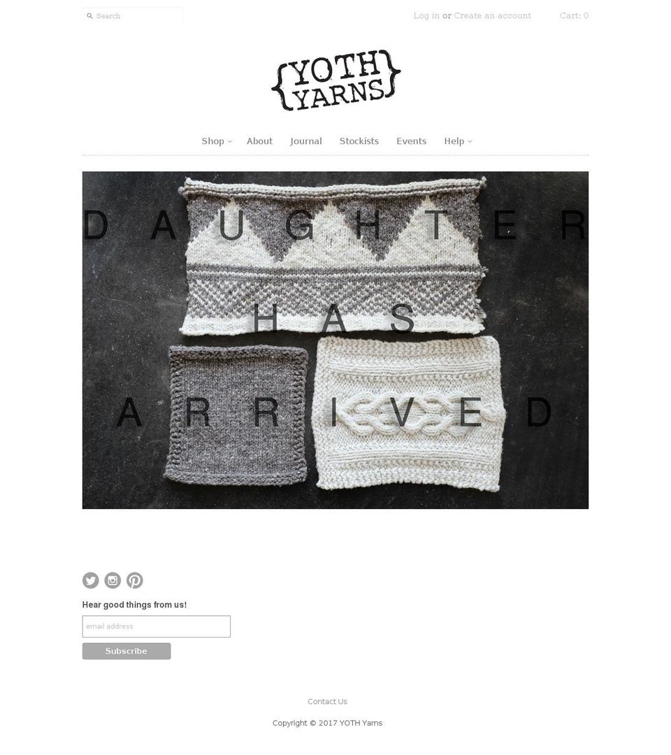 yothyarn.com shopify website screenshot