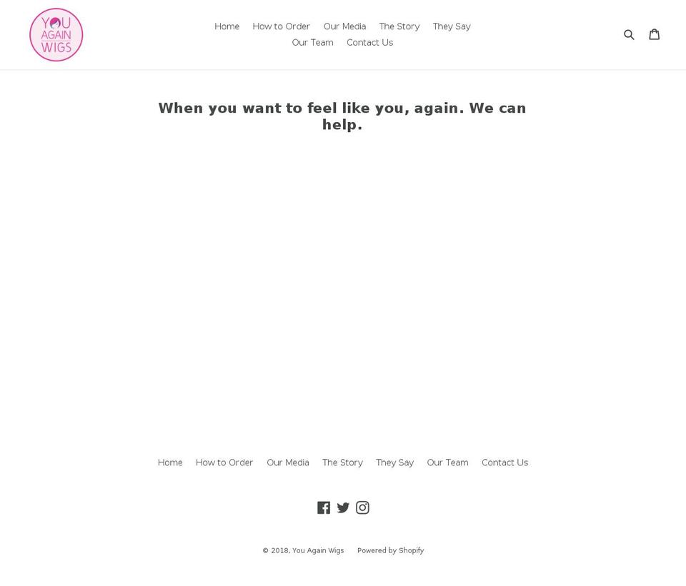 youagainwigs.com — Shopify storefront screenshot
