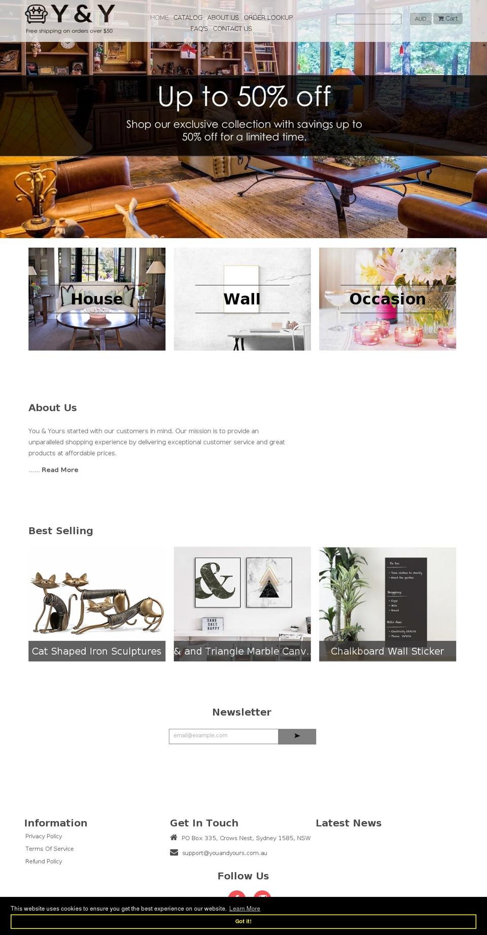 Décor Shopify theme site example youandyours.com.au