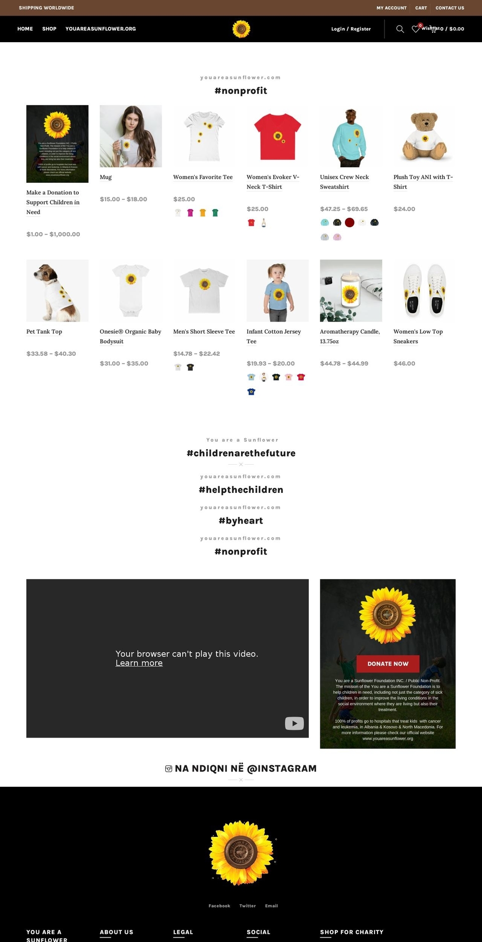 youareasunflower.com shopify website screenshot