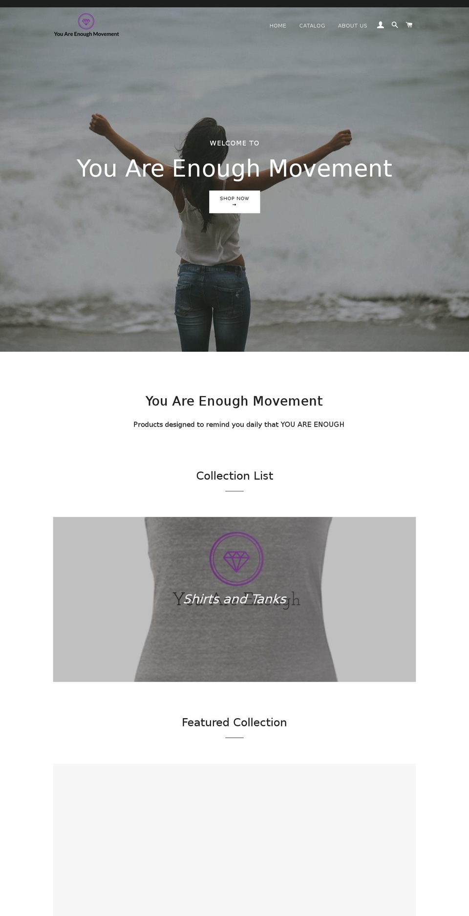 youareenoughmovement.com — Shopify storefront screenshot
