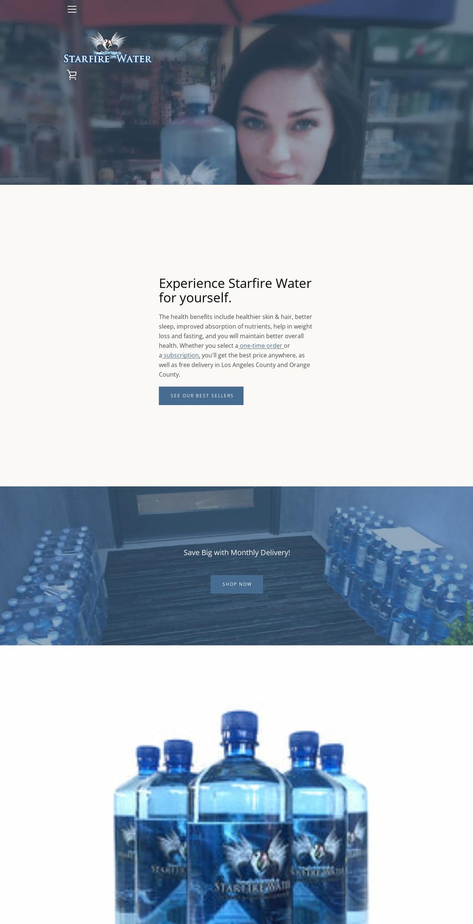 youarestarfirewater.com — Shopify storefront screenshot
