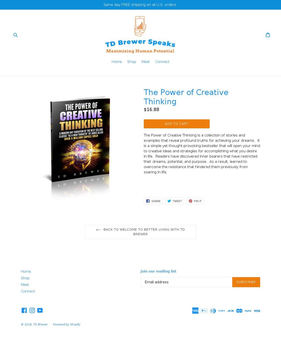 youarethethinker.com — Shopify storefront screenshot