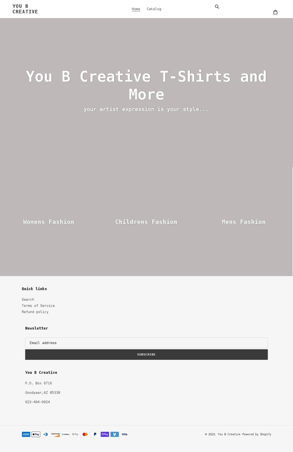 youbcreative.com shopify website screenshot