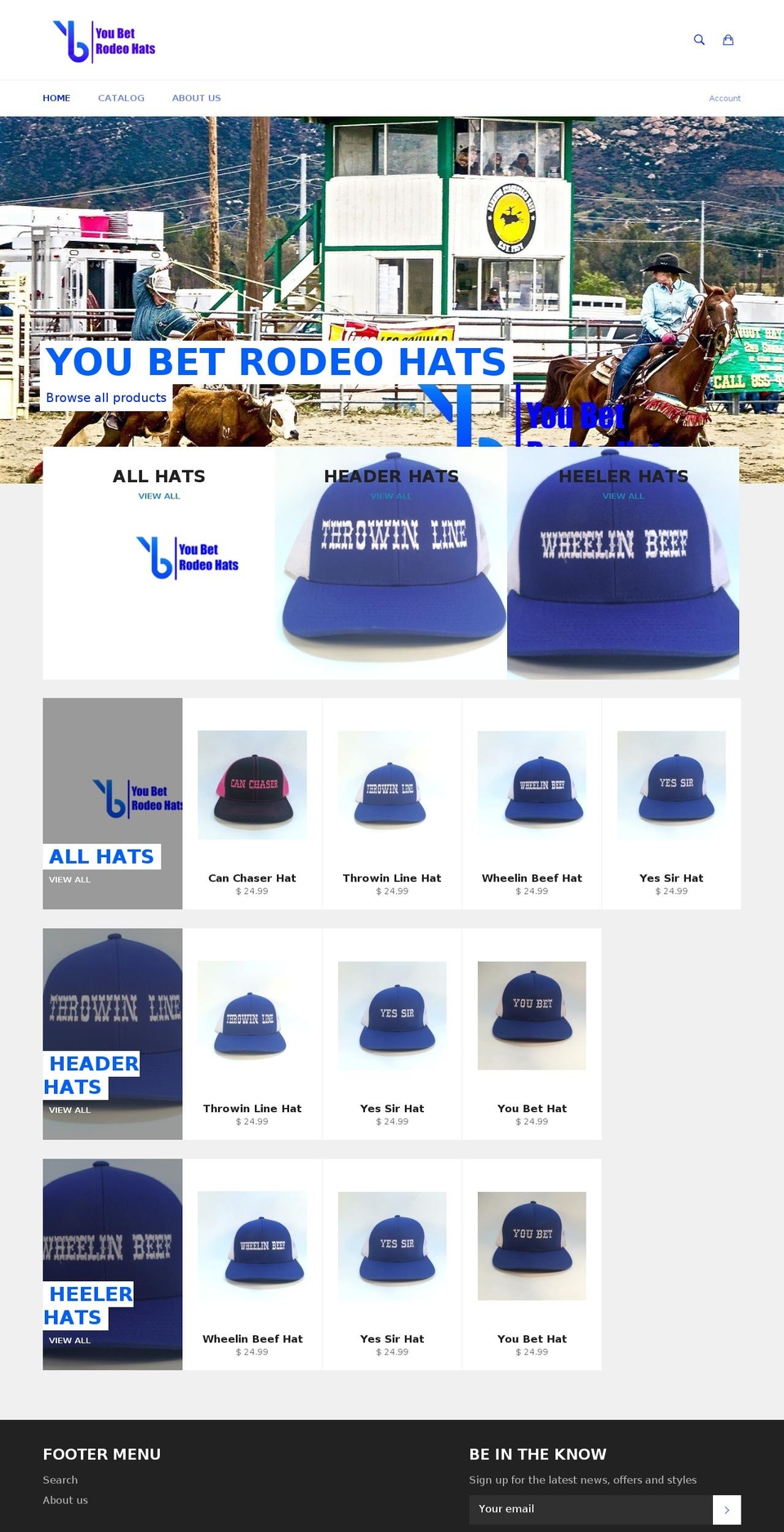 youbetrodeohats.com shopify website screenshot