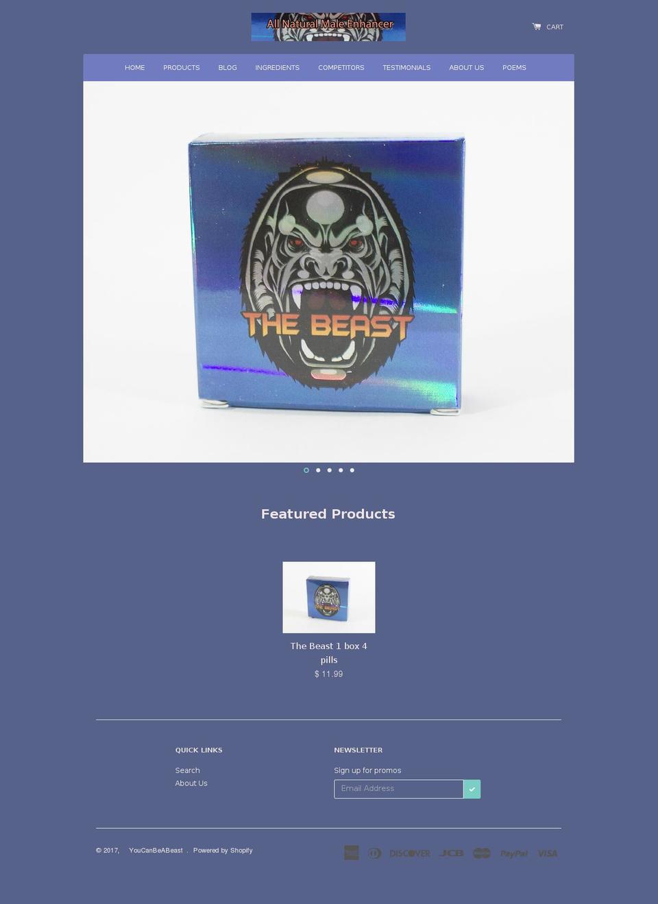 youcanbeabeast.com shopify website screenshot