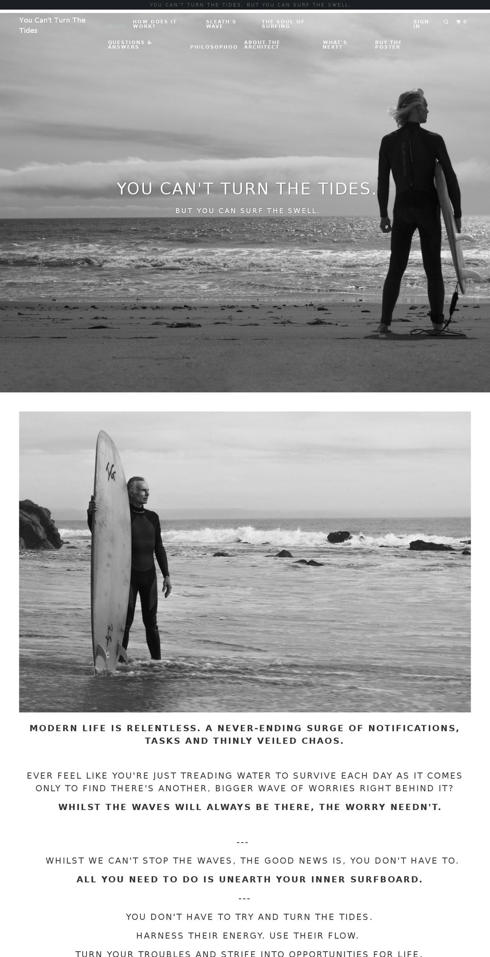 youcantturnthetides.com shopify website screenshot