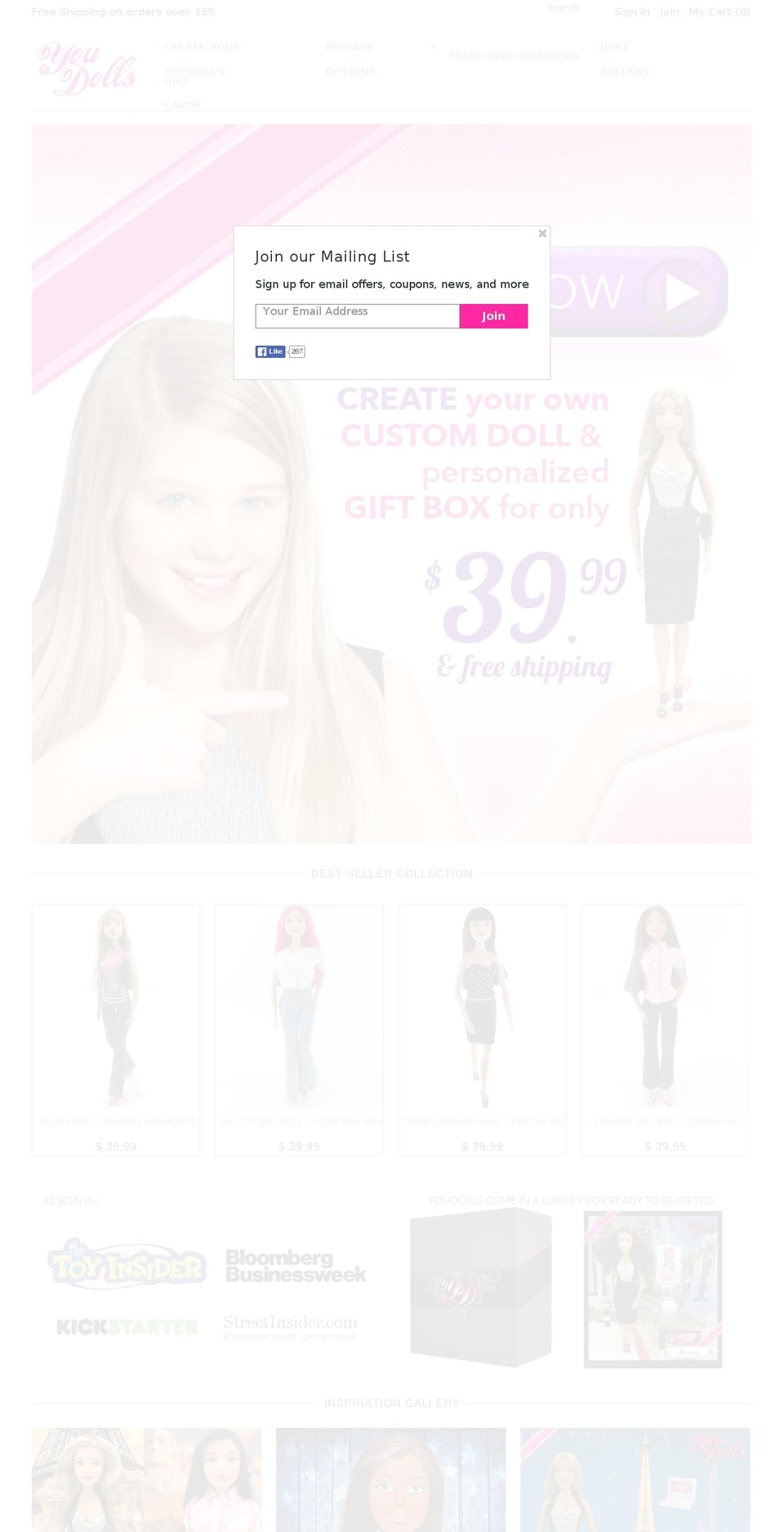 youdolls.com shopify website screenshot