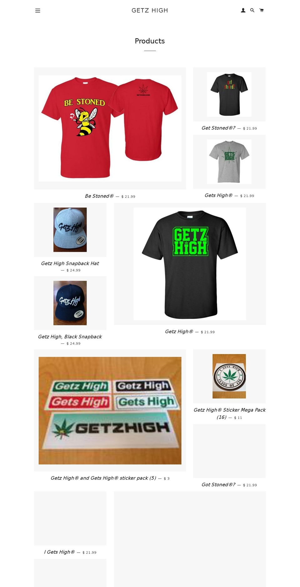 yougetzhigh.info shopify website screenshot