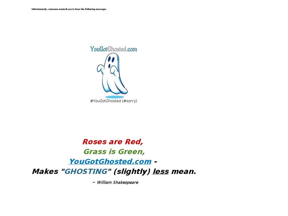yougotghosted.com shopify website screenshot