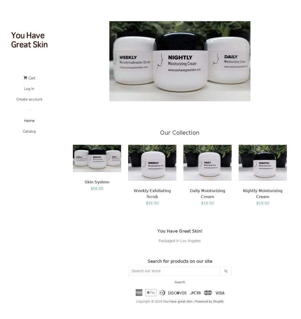 youhavegreatskin.com — Shopify storefront screenshot