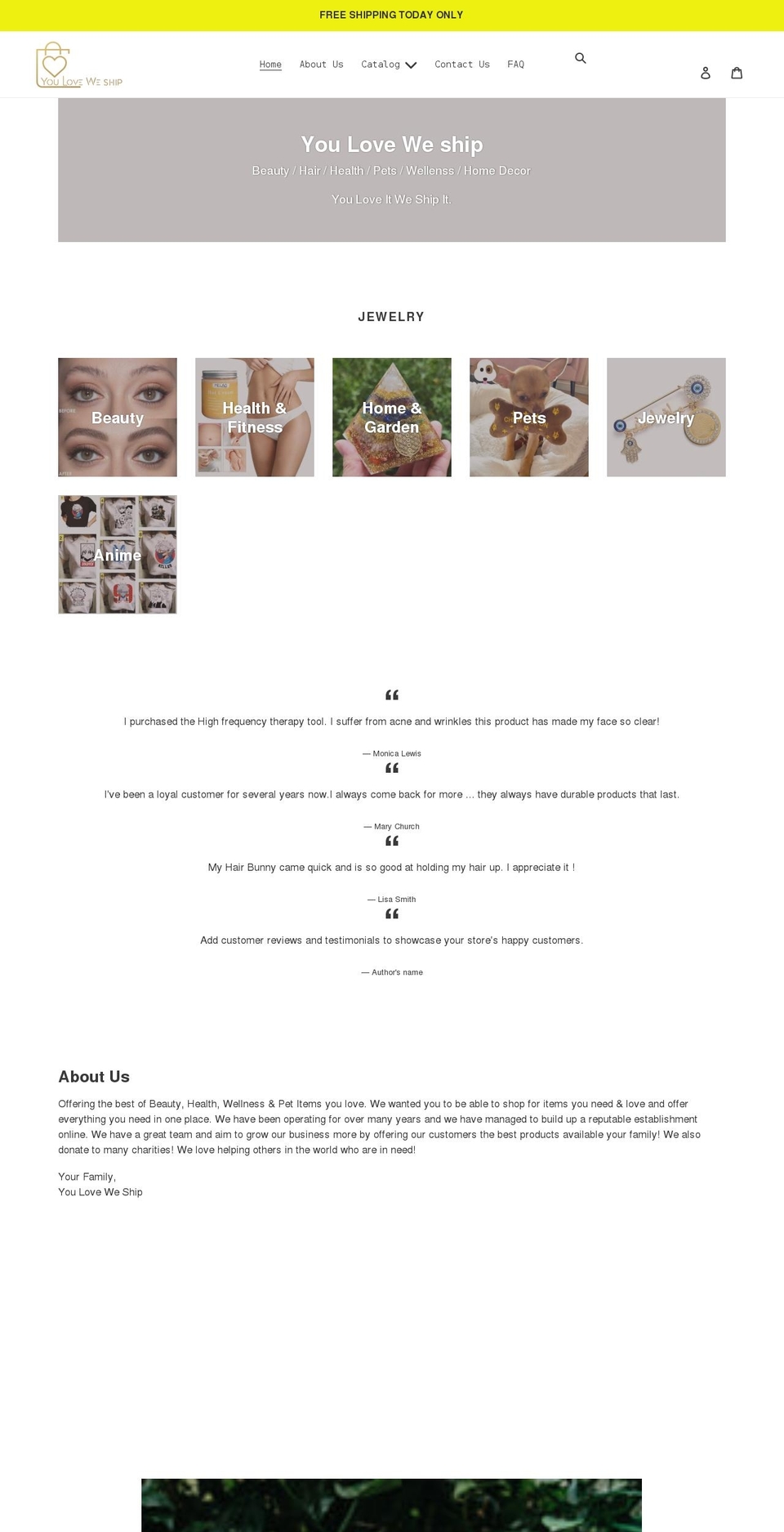 youloveweship.com shopify website screenshot