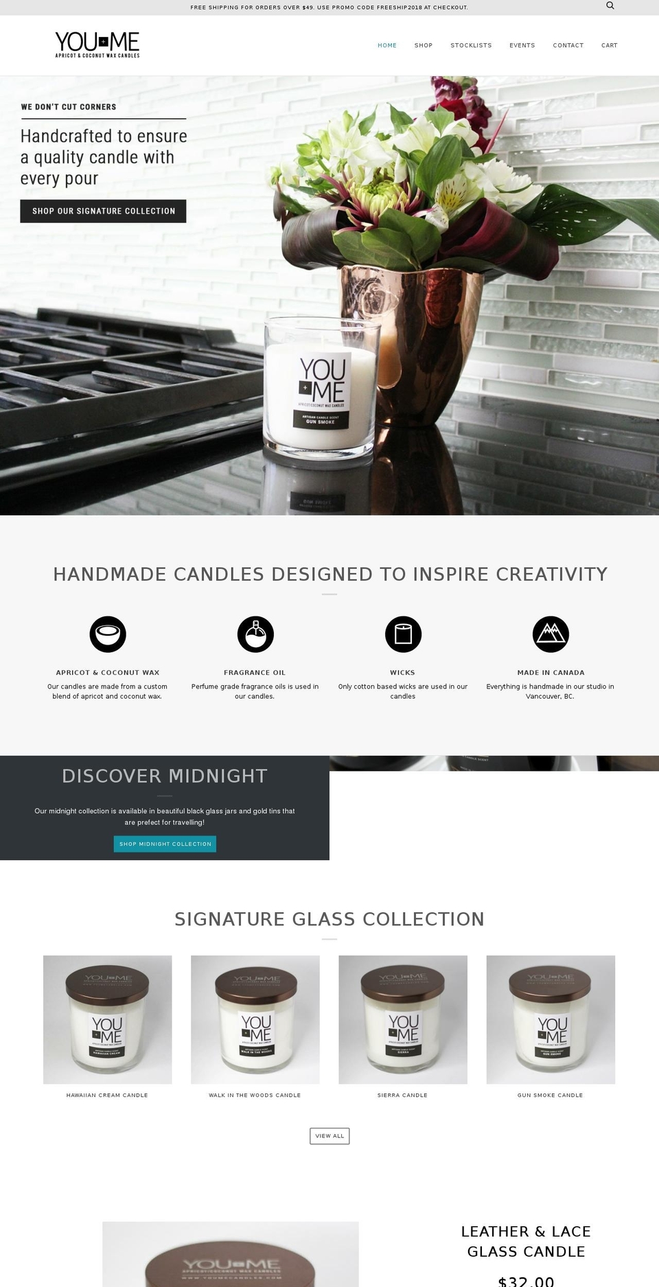 youmecandles.com shopify website screenshot