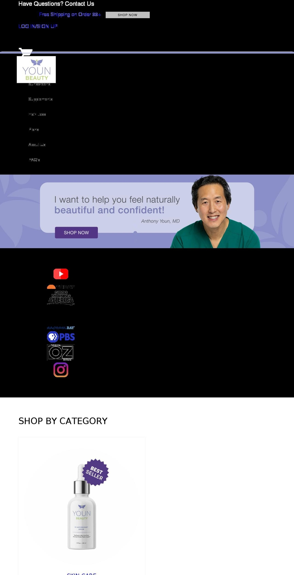 younbeauty.com shopify website screenshot