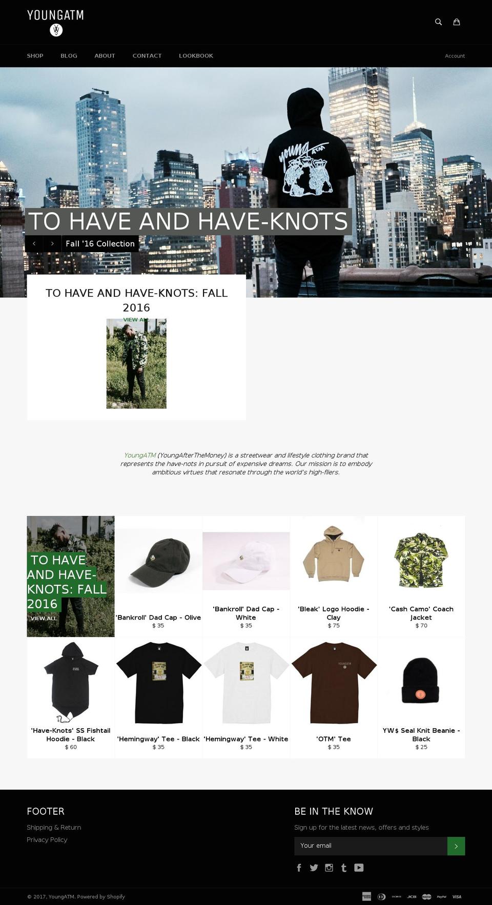 youngafterthemoney.com shopify website screenshot