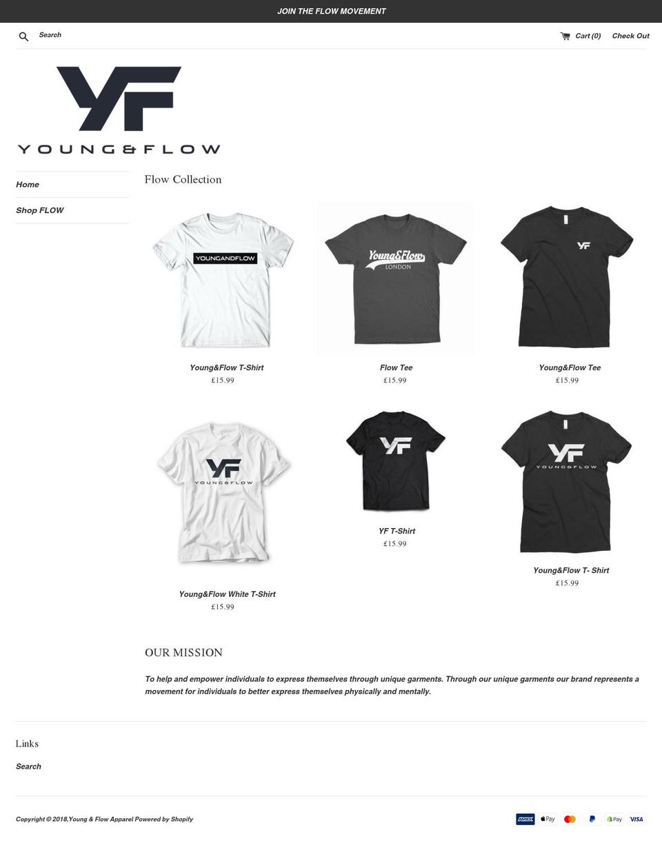 youngandflow.com — Shopify storefront screenshot