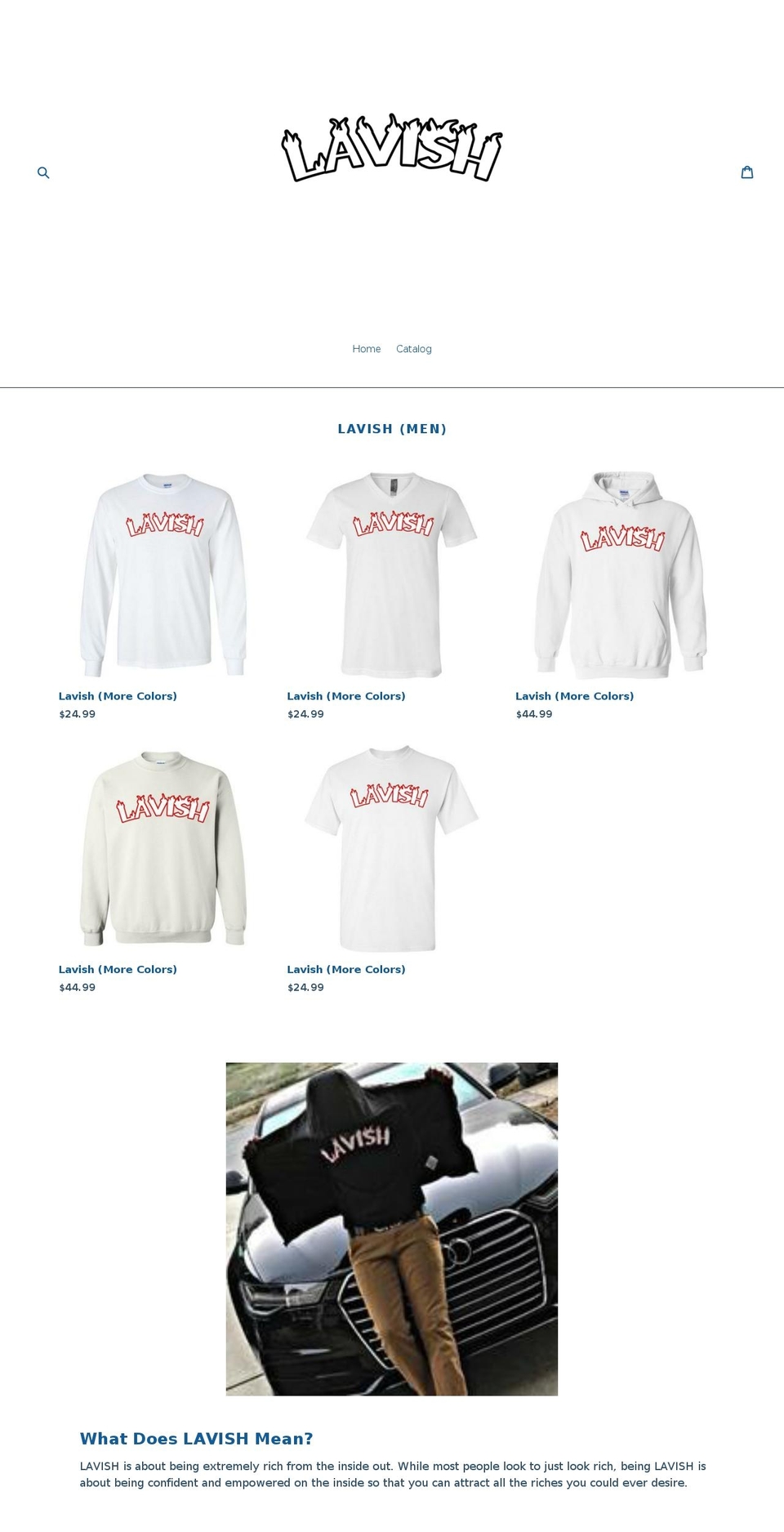 youngandlavish.com — Shopify storefront screenshot