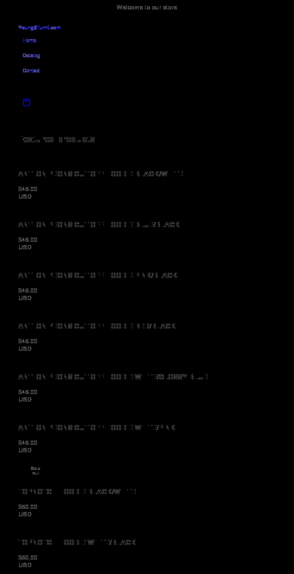 youngandturnt.com shopify website screenshot